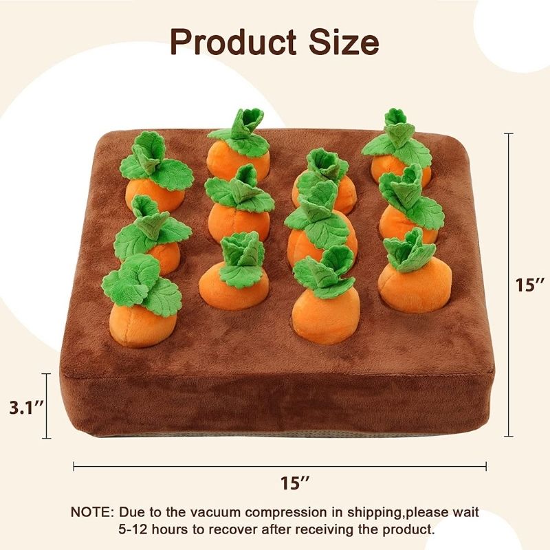 Gousy Carrot Puzzle Dog Squeaky Plush Toy Gousy