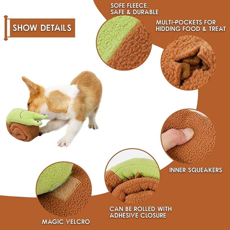 Gousy Dog Snail Snuffle Puzzle Plush Toys Gousy