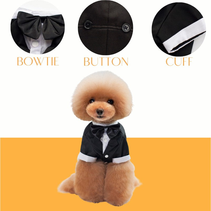 Gousy Pet Shirt Wedding Bow Tie Suit Gousy