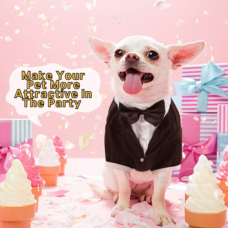Gousy Pet Shirt Wedding Bow Tie Suit Gousy
