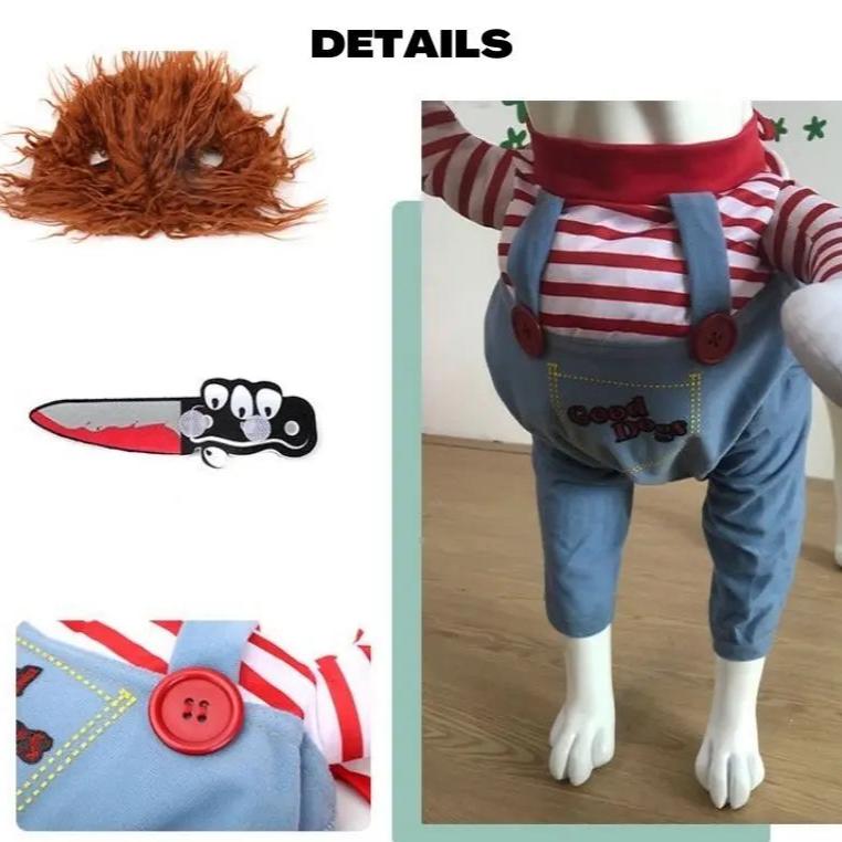 Gousy All Size Pet Cosplay Chucky Costume Gousy