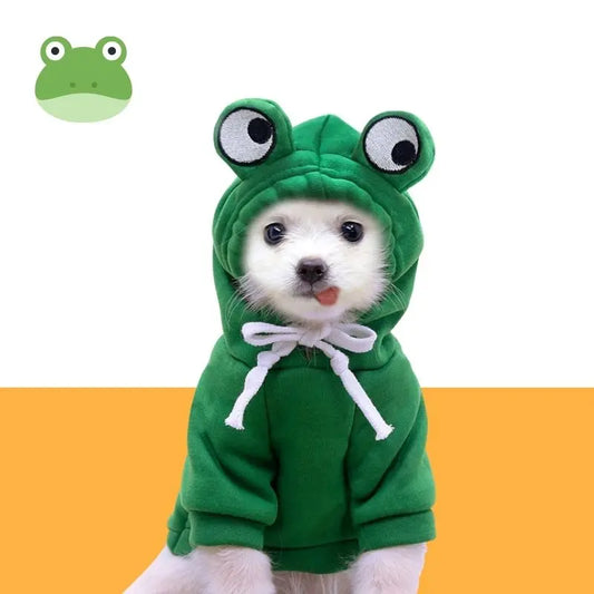 Gousy Animal Outfit Small Pet Frog Hoodie Sweater Gousy