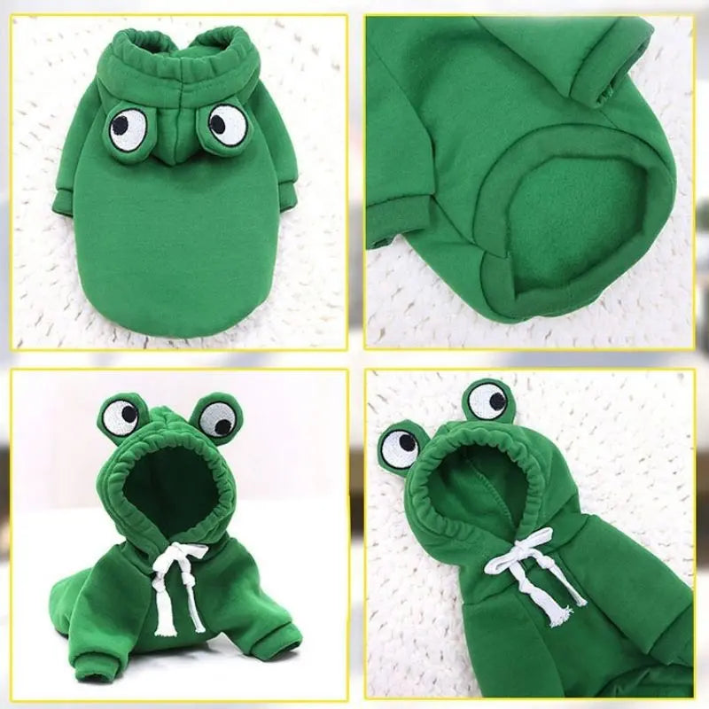 Gousy Animal Outfit Small Pet Frog Hoodie Sweater Gousy