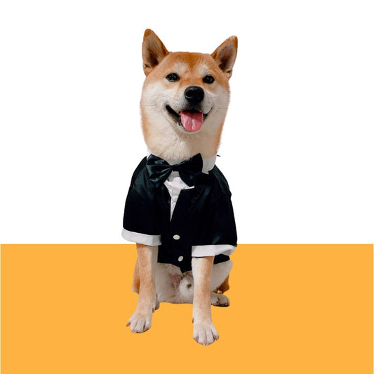 Gousy Pet Shirt Wedding Bow Tie Suit Gousy