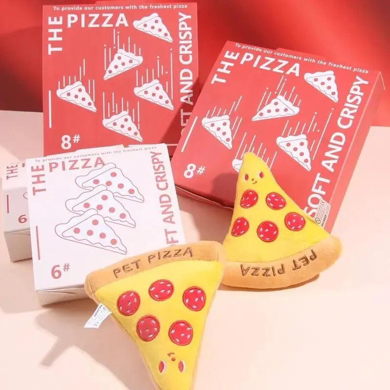 Gousy Squeaky Chewy Pet Pizza Plush Toy Gousy