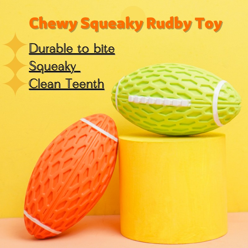 Gousy Star Player Chewy Squeaky Rugby Toy Gousy