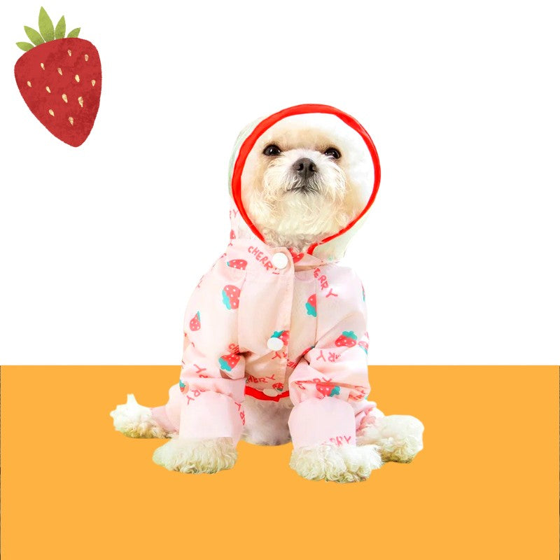 Gousy Tropical Punch Strawberry Reflective Raincoat Gousy